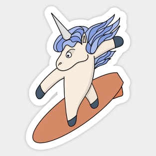 Unicorn surfing Sticker